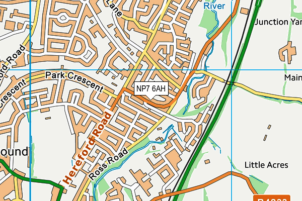 NP7 6AH map - OS VectorMap District (Ordnance Survey)