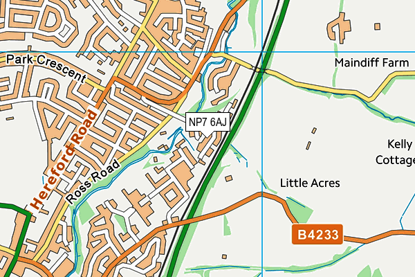 NP7 6AJ map - OS VectorMap District (Ordnance Survey)