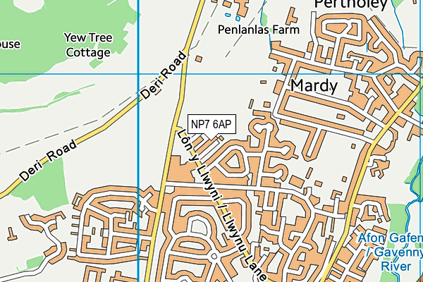 NP7 6AP map - OS VectorMap District (Ordnance Survey)