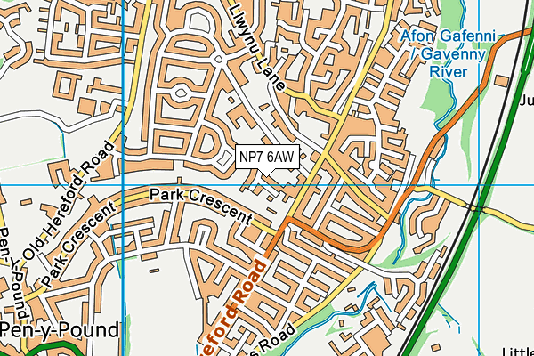 NP7 6AW map - OS VectorMap District (Ordnance Survey)