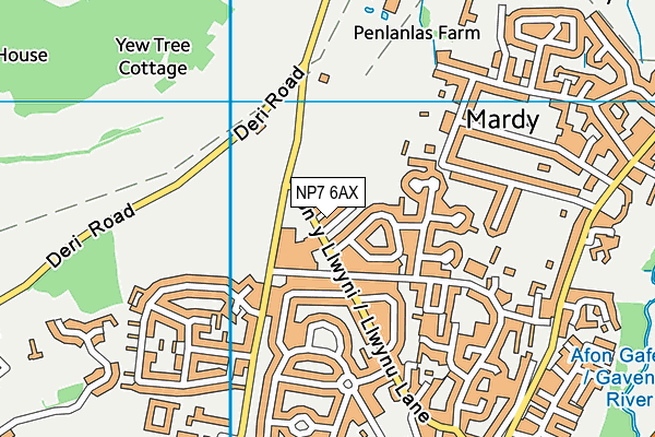 NP7 6AX map - OS VectorMap District (Ordnance Survey)