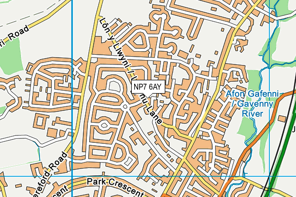 NP7 6AY map - OS VectorMap District (Ordnance Survey)