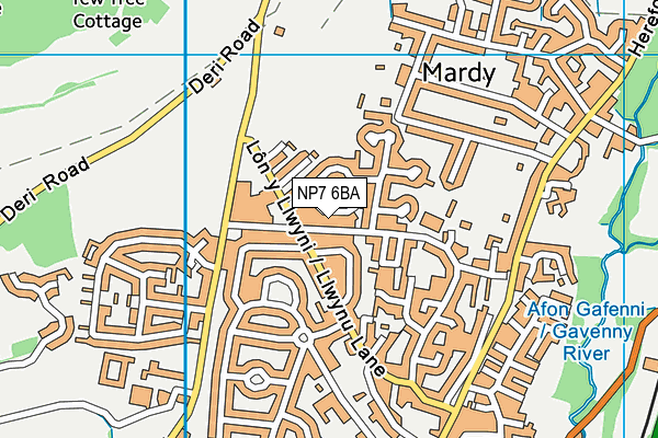 NP7 6BA map - OS VectorMap District (Ordnance Survey)