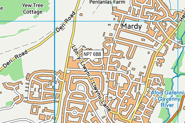 NP7 6BB map - OS VectorMap District (Ordnance Survey)