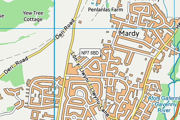 NP7 6BD map - OS VectorMap District (Ordnance Survey)