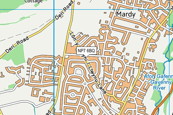 NP7 6BQ map - OS VectorMap District (Ordnance Survey)
