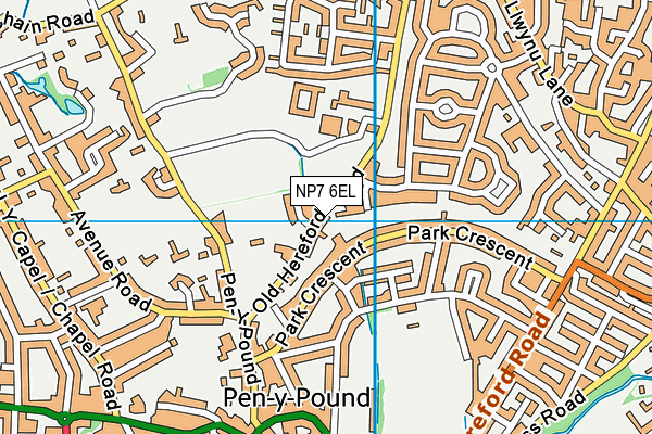 Ysgol Gymraeg Y Fenni map (NP7 6EL) - OS VectorMap District (Ordnance Survey)