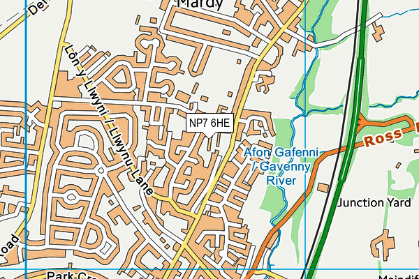 NP7 6HE map - OS VectorMap District (Ordnance Survey)