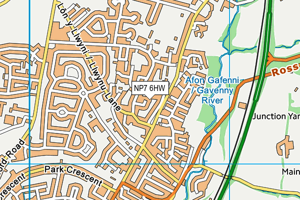 NP7 6HW map - OS VectorMap District (Ordnance Survey)