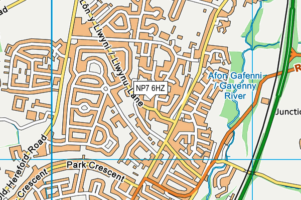 NP7 6HZ map - OS VectorMap District (Ordnance Survey)