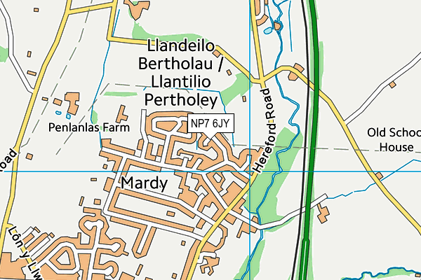 NP7 6JY map - OS VectorMap District (Ordnance Survey)