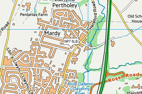 NP7 6LB map - OS VectorMap District (Ordnance Survey)