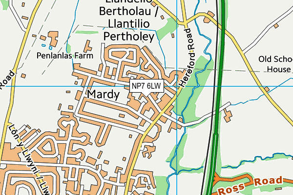 NP7 6LW map - OS VectorMap District (Ordnance Survey)