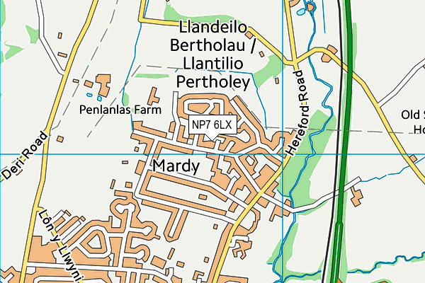 NP7 6LX map - OS VectorMap District (Ordnance Survey)