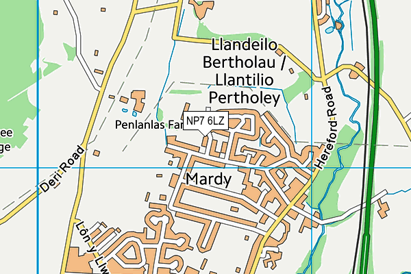Llantilio Pertholey C.V. Primary School map (NP7 6LZ) - OS VectorMap District (Ordnance Survey)
