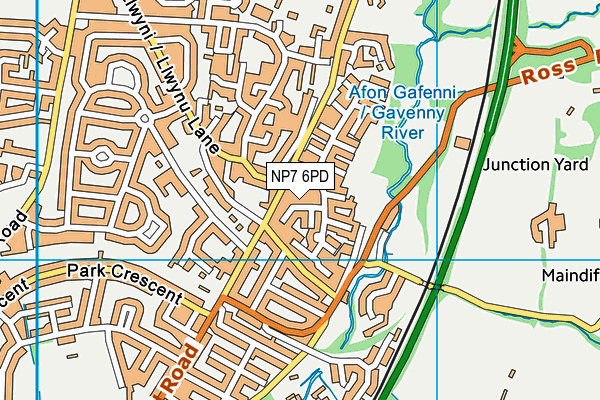 NP7 6PD map - OS VectorMap District (Ordnance Survey)