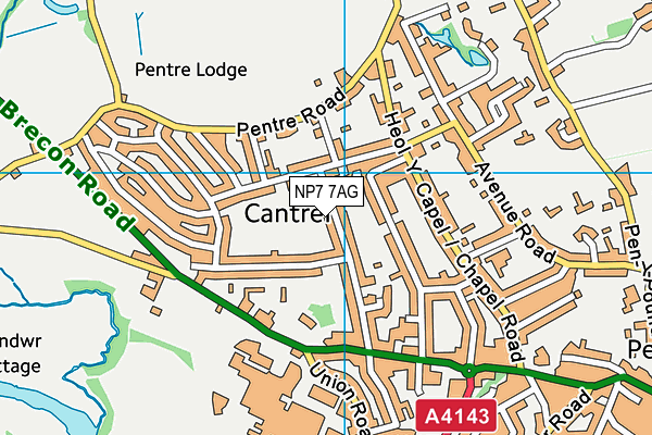 NP7 7AG map - OS VectorMap District (Ordnance Survey)