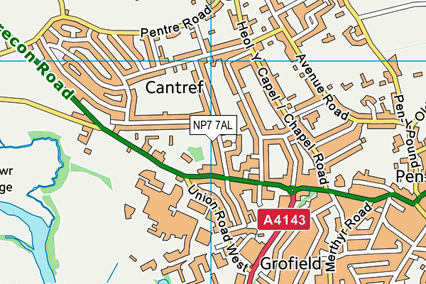 NP7 7AL map - OS VectorMap District (Ordnance Survey)