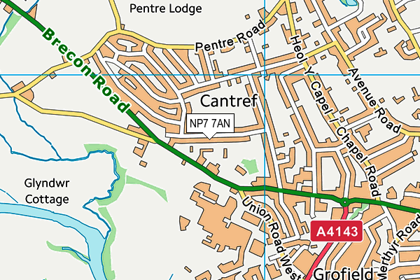 NP7 7AN map - OS VectorMap District (Ordnance Survey)