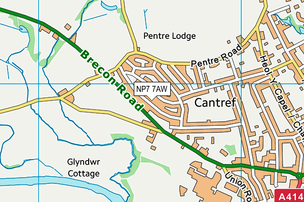 NP7 7AW map - OS VectorMap District (Ordnance Survey)