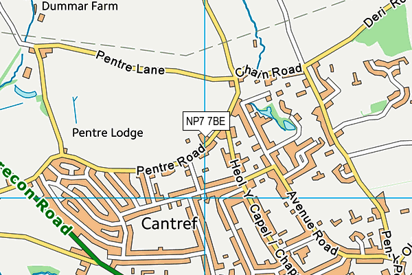 NP7 7BE map - OS VectorMap District (Ordnance Survey)