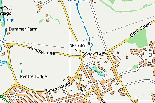 NP7 7BW map - OS VectorMap District (Ordnance Survey)