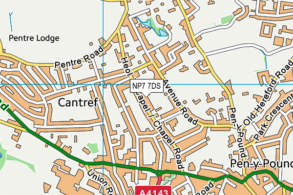 NP7 7DS map - OS VectorMap District (Ordnance Survey)