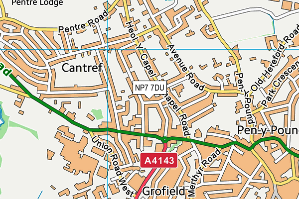 NP7 7DU map - OS VectorMap District (Ordnance Survey)