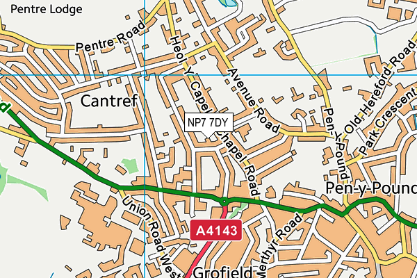 NP7 7DY map - OS VectorMap District (Ordnance Survey)