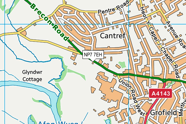 NP7 7EH map - OS VectorMap District (Ordnance Survey)