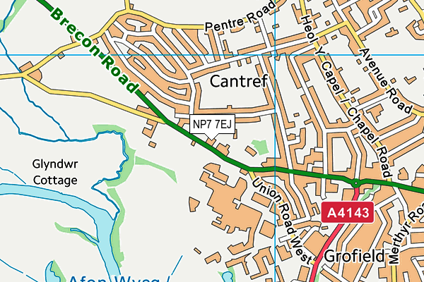 NP7 7EJ map - OS VectorMap District (Ordnance Survey)