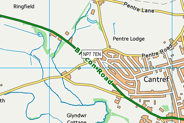 NP7 7EN map - OS VectorMap District (Ordnance Survey)