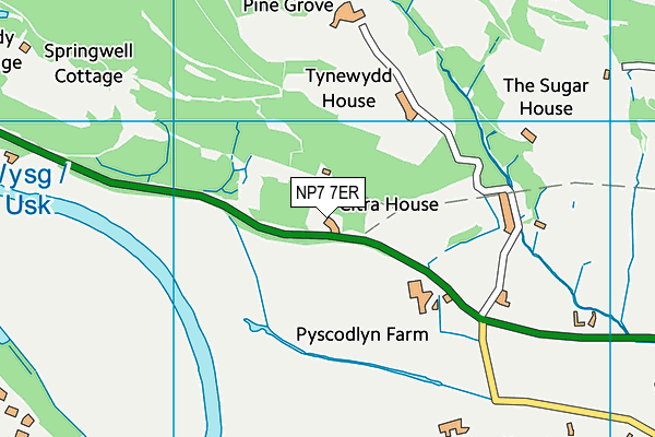 NP7 7ER map - OS VectorMap District (Ordnance Survey)