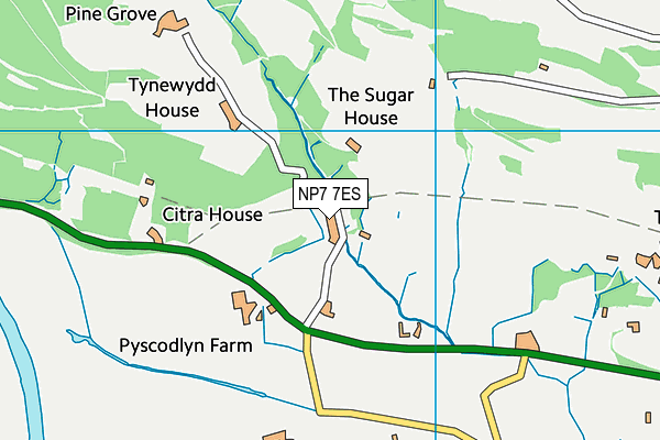 NP7 7ES map - OS VectorMap District (Ordnance Survey)