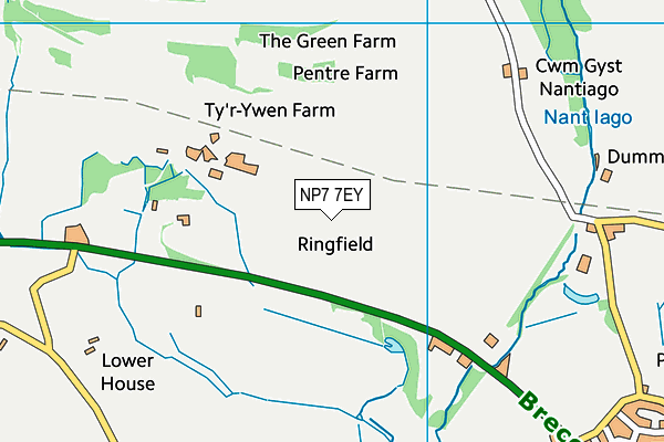 NP7 7EY map - OS VectorMap District (Ordnance Survey)