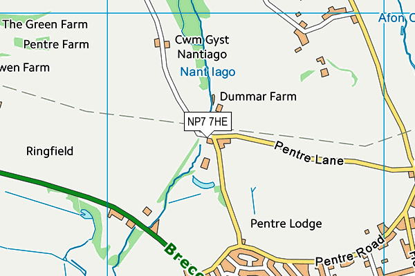 NP7 7HE map - OS VectorMap District (Ordnance Survey)