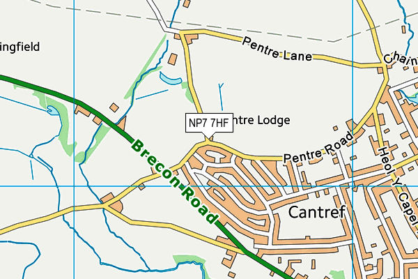 NP7 7HF map - OS VectorMap District (Ordnance Survey)