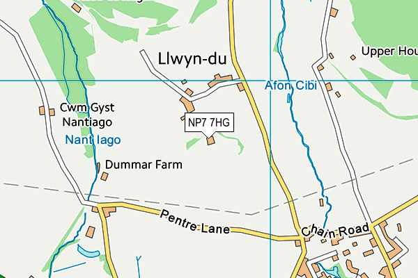 NP7 7HG map - OS VectorMap District (Ordnance Survey)