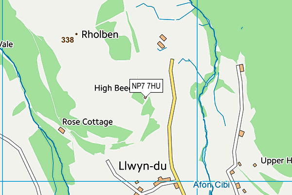 NP7 7HU map - OS VectorMap District (Ordnance Survey)