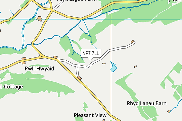 NP7 7LL map - OS VectorMap District (Ordnance Survey)