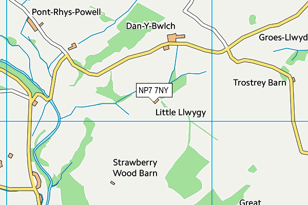 NP7 7NY map - OS VectorMap District (Ordnance Survey)