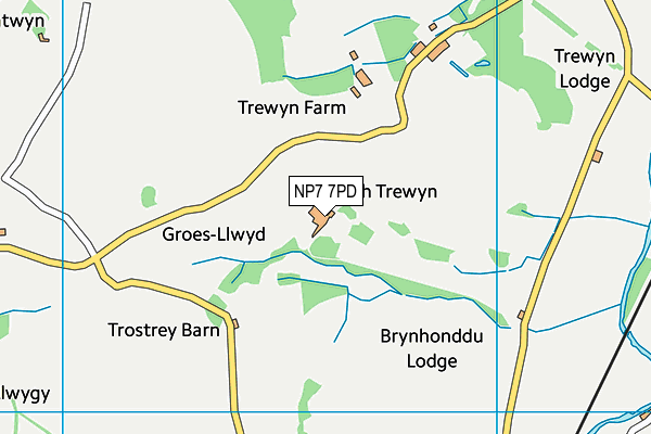 NP7 7PD map - OS VectorMap District (Ordnance Survey)