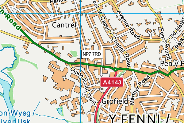 NP7 7RD map - OS VectorMap District (Ordnance Survey)