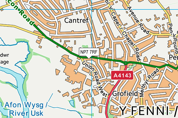 NP7 7RF map - OS VectorMap District (Ordnance Survey)