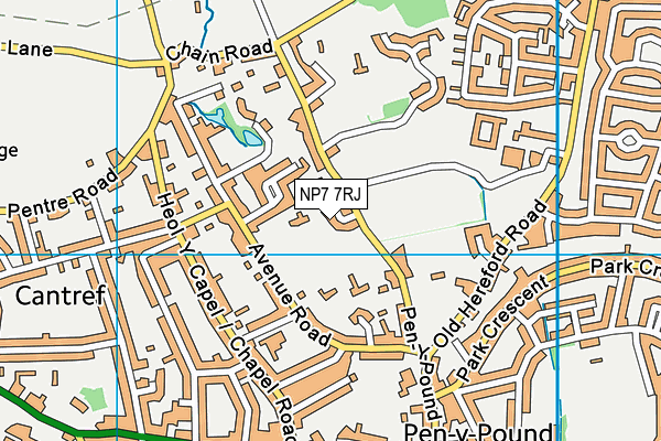 NP7 7RJ map - OS VectorMap District (Ordnance Survey)