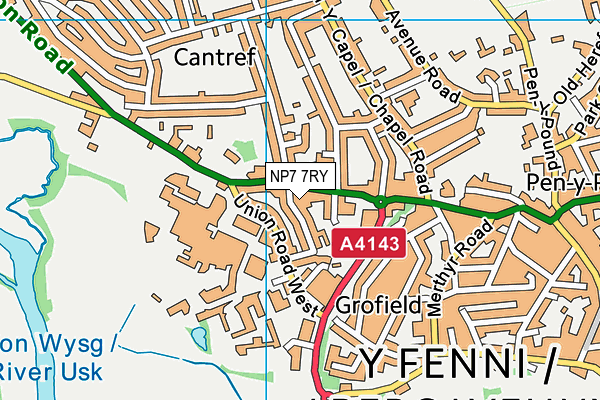 NP7 7RY map - OS VectorMap District (Ordnance Survey)