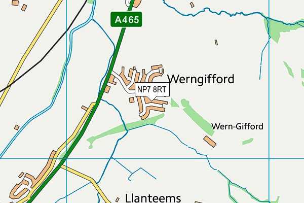 NP7 8RT map - OS VectorMap District (Ordnance Survey)