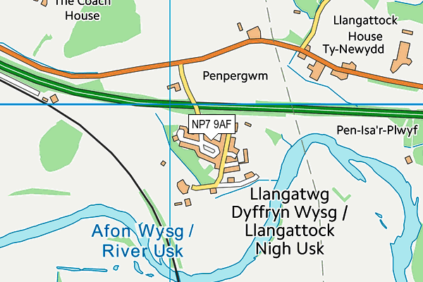 NP7 9AF map - OS VectorMap District (Ordnance Survey)