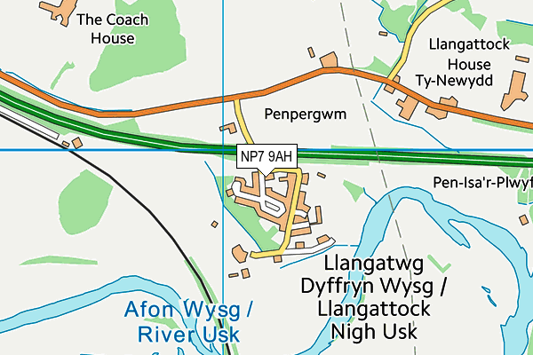 NP7 9AH map - OS VectorMap District (Ordnance Survey)