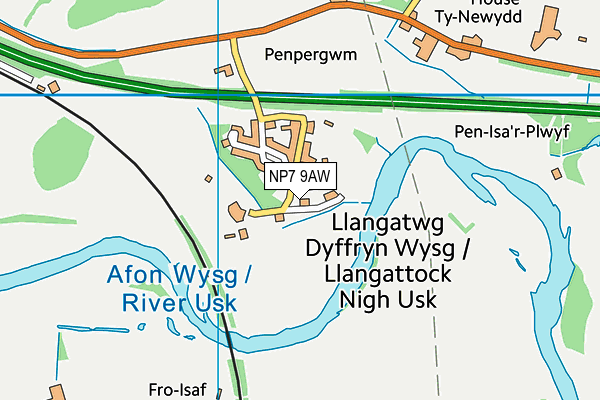 NP7 9AW map - OS VectorMap District (Ordnance Survey)
